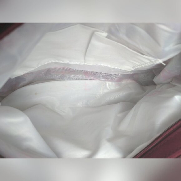 Large Burgundy Durable Nylon Cosmetic Makeup Bag - Picture 10 of 10